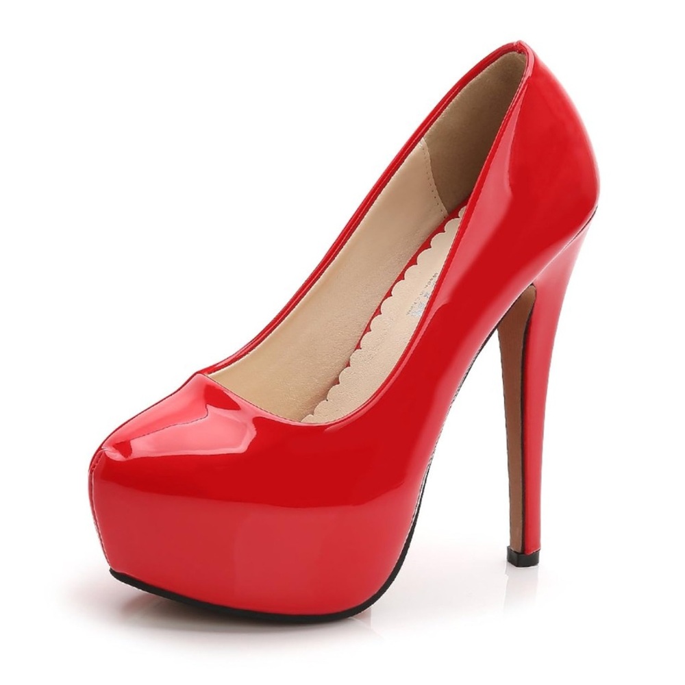 Elegant Red Platform Heels
